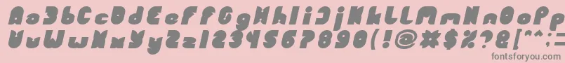 フォントFUNNY SPORT Bold Italic – ピンクの背景に灰色の文字