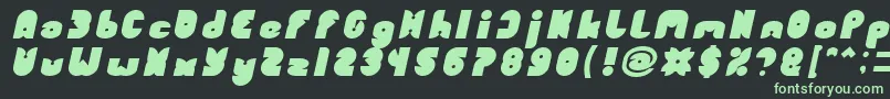 フォントFUNNY SPORT Bold Italic – 黒い背景に緑の文字