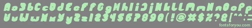 FUNNY SPORT Bold Italic-Schriftart – Grüne Schriften auf grauem Hintergrund