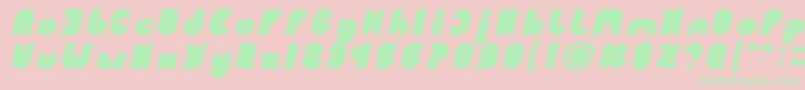 Czcionka FUNNY SPORT Bold Italic – zielone czcionki na różowym tle