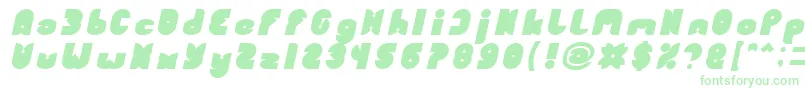 FUNNY SPORT Bold Italic-Schriftart – Grüne Schriften auf weißem Hintergrund