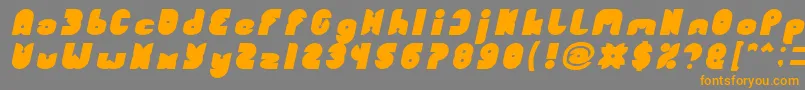 フォントFUNNY SPORT Bold Italic – オレンジの文字は灰色の背景にあります。