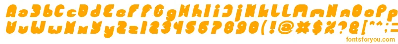 FUNNY SPORT Bold Italic-Schriftart – Orangefarbene Schriften auf weißem Hintergrund