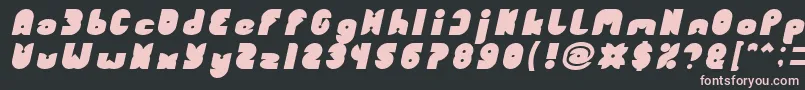Fonte FUNNY SPORT Bold Italic – fontes rosa em um fundo preto