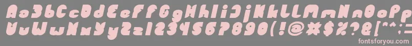 フォントFUNNY SPORT Bold Italic – 灰色の背景にピンクのフォント