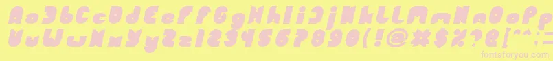 FUNNY SPORT Bold Italic-Schriftart – Rosa Schriften auf gelbem Hintergrund
