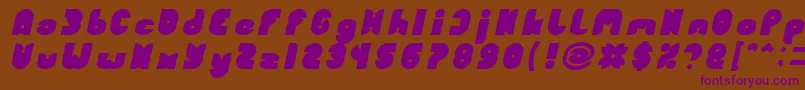 Шрифт FUNNY SPORT Bold Italic – фиолетовые шрифты на коричневом фоне