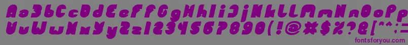フォントFUNNY SPORT Bold Italic – 紫色のフォント、灰色の背景