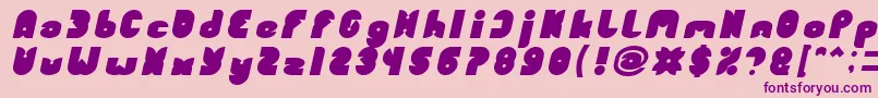 Шрифт FUNNY SPORT Bold Italic – фиолетовые шрифты на розовом фоне