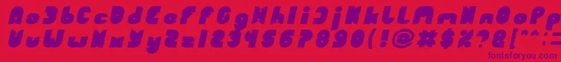 FUNNY SPORT Bold Italic-Schriftart – Violette Schriften auf rotem Hintergrund