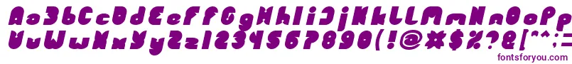フォントFUNNY SPORT Bold Italic – 白い背景に紫のフォント