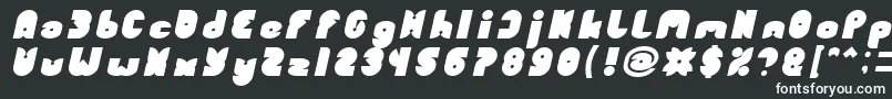 Fonte FUNNY SPORT Bold Italic – fontes brancas em um fundo preto