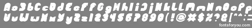 FUNNY SPORT Bold Italic-fontti – valkoiset fontit harmaalla taustalla