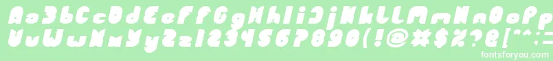FUNNY SPORT Bold Italic-Schriftart – Weiße Schriften auf grünem Hintergrund