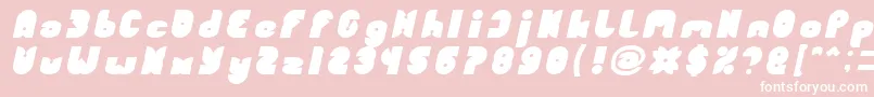 FUNNY SPORT Bold Italic-fontti – valkoiset fontit vaaleanpunaisella taustalla