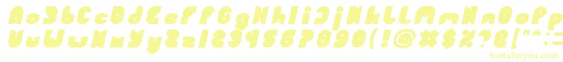 Шрифт FUNNY SPORT Bold Italic – жёлтые шрифты на белом фоне