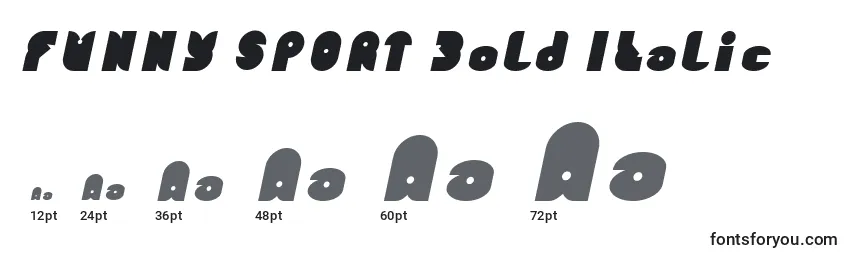 Größen der Schriftart FUNNY SPORT Bold Italic