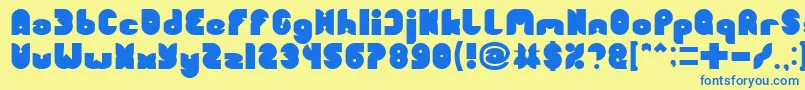 FUNNY SPORT Bold Font – Blue Fonts on Yellow Background