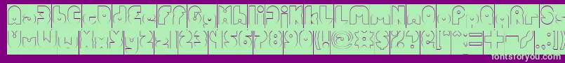 fuente FUNNY SPORT Hollow Inverse – Fuentes Verdes Sobre Fondo Morado