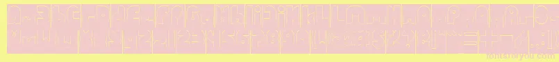 FUNNY SPORT Hollow Inverse Font – Pink Fonts on Yellow Background