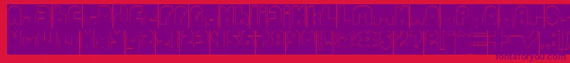 FUNNY SPORT Hollow Inverse Font – Purple Fonts on Red Background