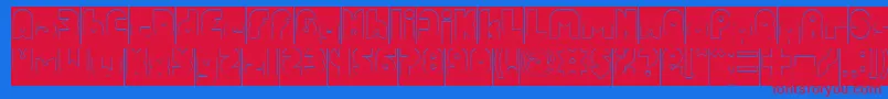 FUNNY SPORT Hollow Inverse Font – Red Fonts on Blue Background