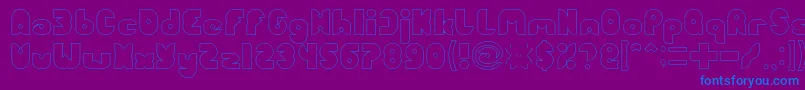Czcionka FUNNY SPORT Hollow – niebieskie czcionki na fioletowym tle