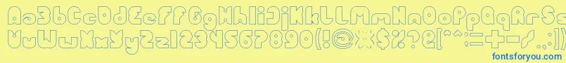 FUNNY SPORT Hollow-fontti – siniset fontit keltaisella taustalla