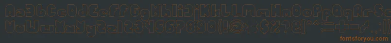 FUNNY SPORT Hollow-Schriftart – Braune Schriften auf schwarzem Hintergrund