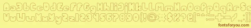 FUNNY SPORT Hollow Font – Brown Fonts on Yellow Background