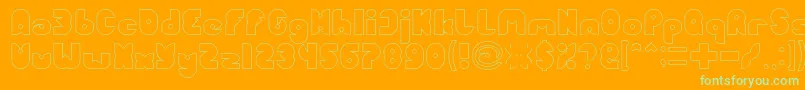 Шрифт FUNNY SPORT Hollow – зелёные шрифты на оранжевом фоне