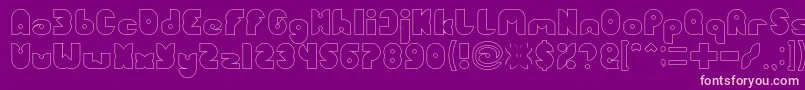 Czcionka FUNNY SPORT Hollow – różowe czcionki na fioletowym tle