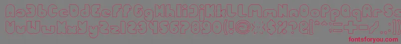 FUNNY SPORT Hollow Font – Red Fonts on Gray Background
