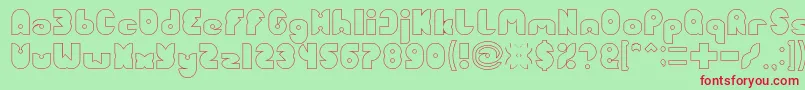 FUNNY SPORT Hollow Font – Red Fonts on Green Background