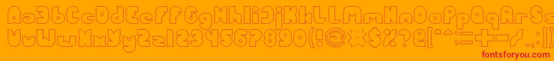 FUNNY SPORT Hollow Font – Red Fonts on Orange Background