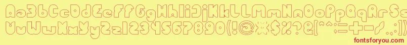 FUNNY SPORT Hollow Font – Red Fonts on Yellow Background