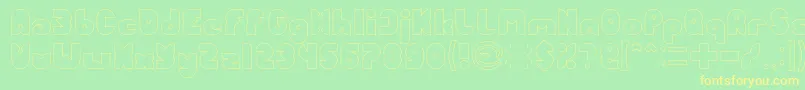 FUNNY SPORT Hollow Font – Yellow Fonts on Green Background