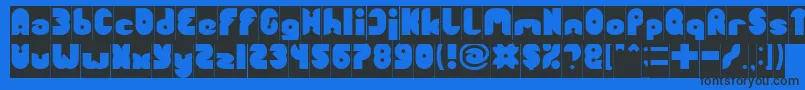FUNNY SPORT Inverse-Schriftart – Schwarze Schriften auf blauem Hintergrund