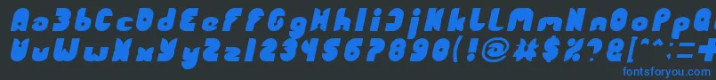 FUNNY SPORT Italic Font – Blue Fonts on Black Background
