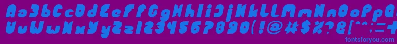 fuente FUNNY SPORT Italic – Fuentes Azules Sobre Fondo Morado