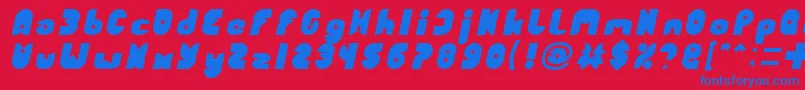 Police FUNNY SPORT Italic – polices bleues sur fond rouge
