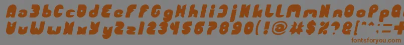 Czcionka FUNNY SPORT Italic – brązowe czcionki na szarym tle