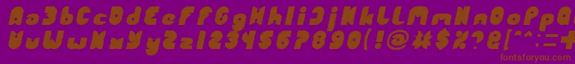 Fonte FUNNY SPORT Italic – fontes marrons em um fundo roxo