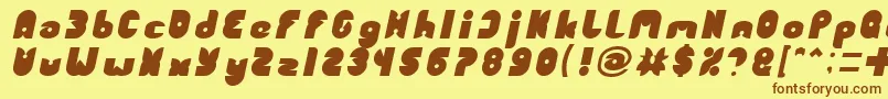 FUNNY SPORT Italic Font – Brown Fonts on Yellow Background