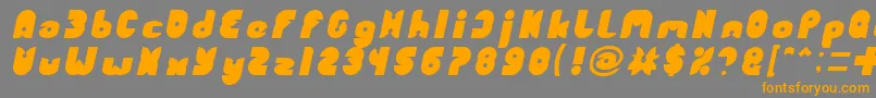 フォントFUNNY SPORT Italic – オレンジの文字は灰色の背景にあります。