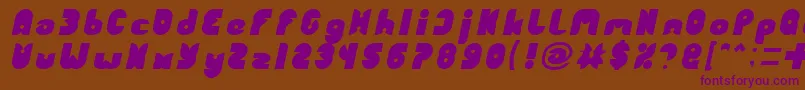 FUNNY SPORT Italic Font – Purple Fonts on Brown Background
