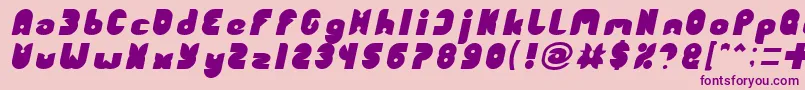 Saiba mais sobre a fonte FUNNY SPORT Italic Fonte FUNNY SPORT Italic – fontes roxas em um fundo rosa