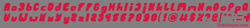 Czcionka FUNNY SPORT Italic – czerwone czcionki na szarym tle