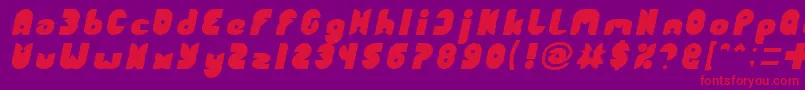 fuente FUNNY SPORT Italic – Fuentes Rojas Sobre Fondo Morado