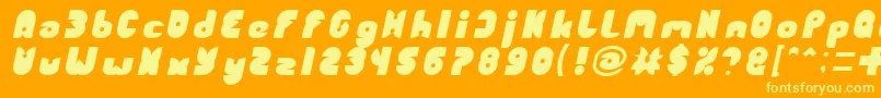 FUNNY SPORT Italic Font – Yellow Fonts on Orange Background